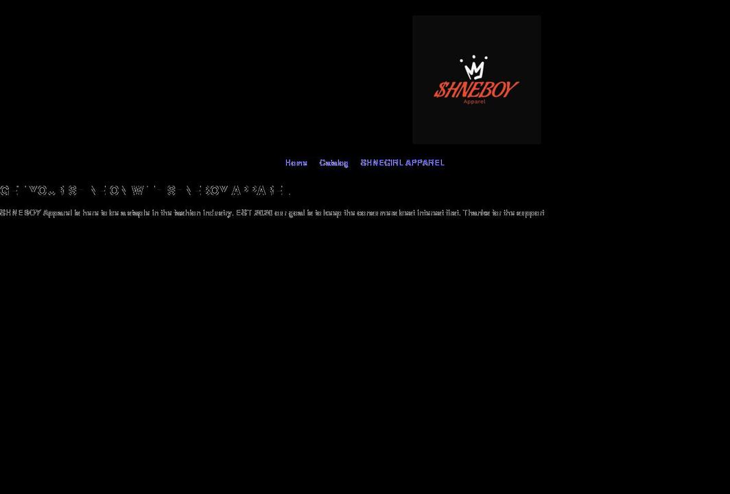 shneboyapparel.net shopify website screenshot
