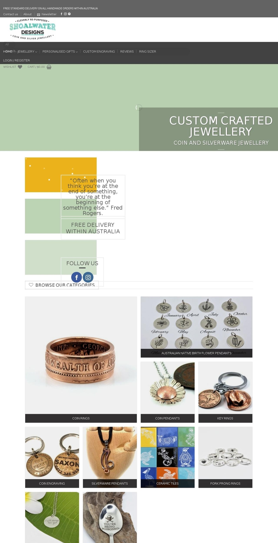 shoalwaterdesigns.com.au shopify website screenshot