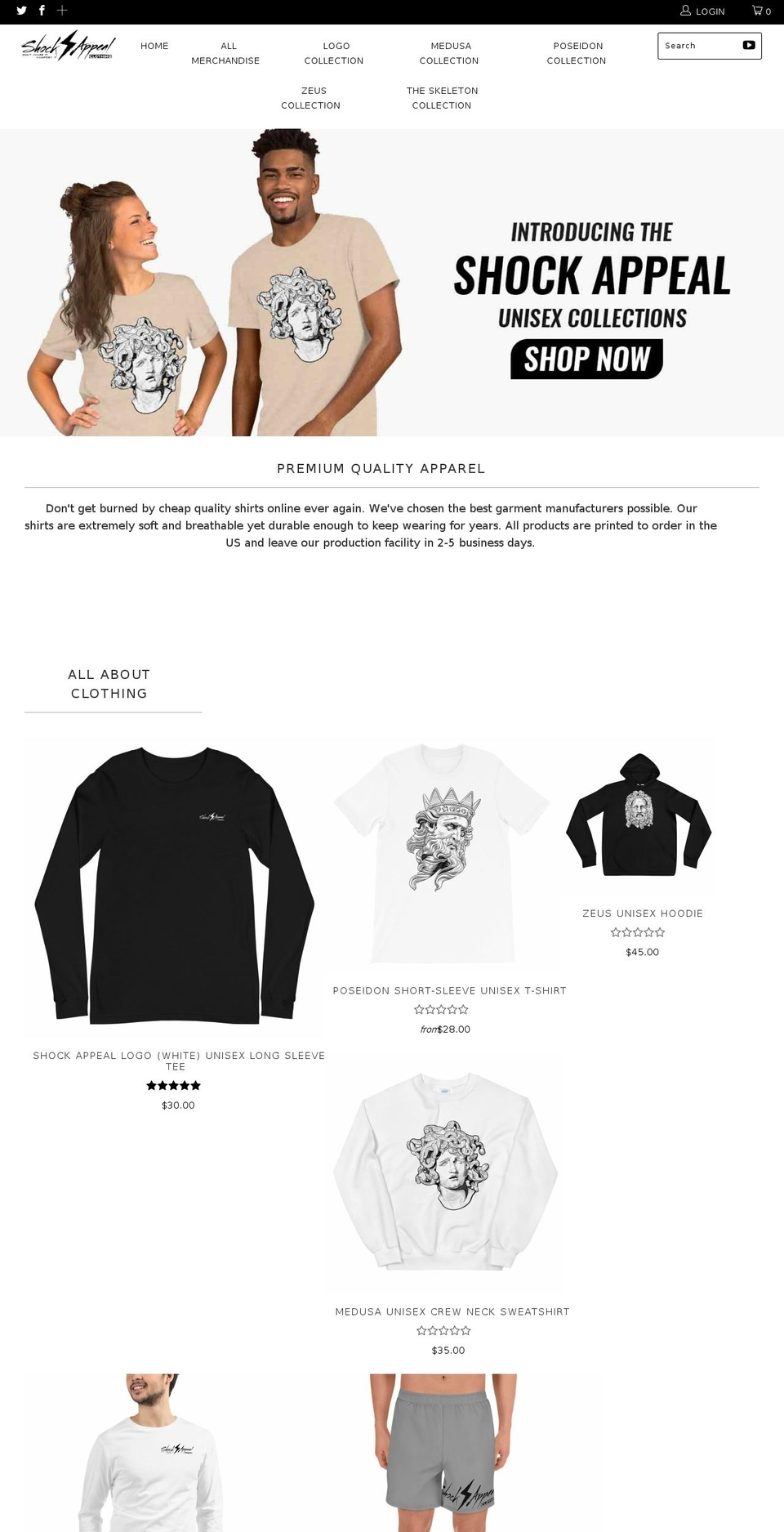 shockappeal.clothing shopify website screenshot