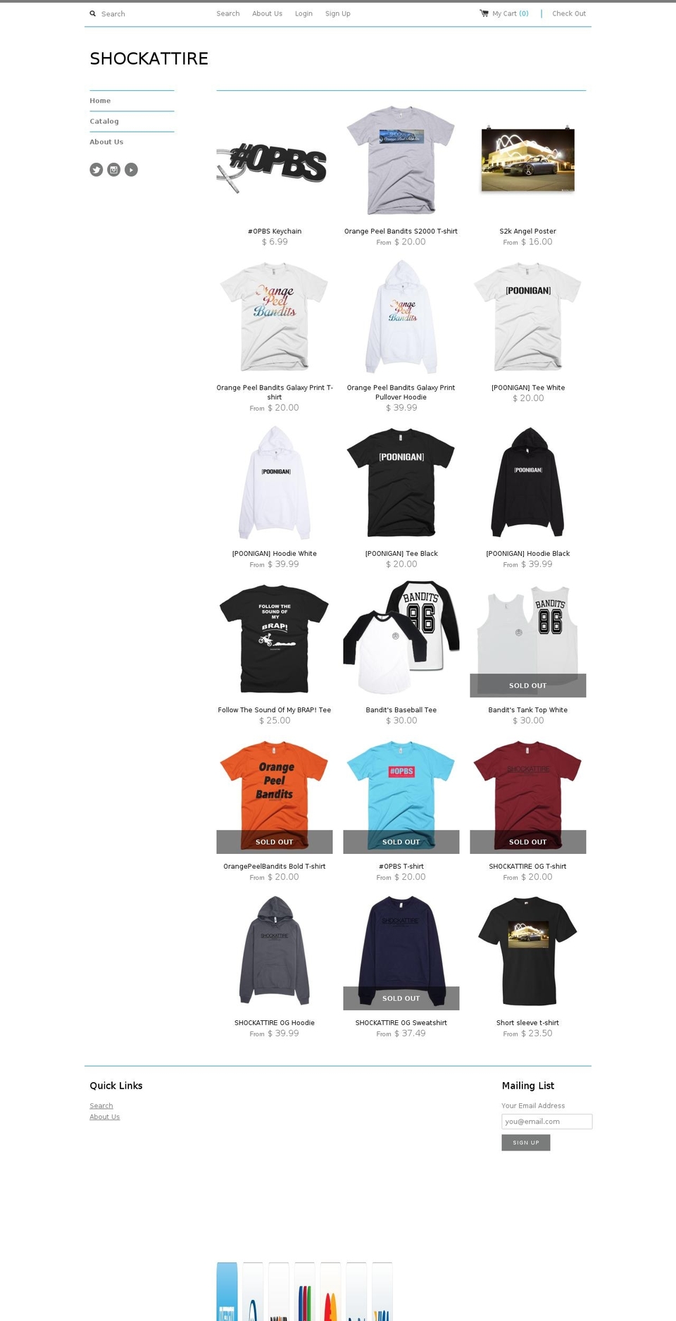 shockattire.com shopify website screenshot