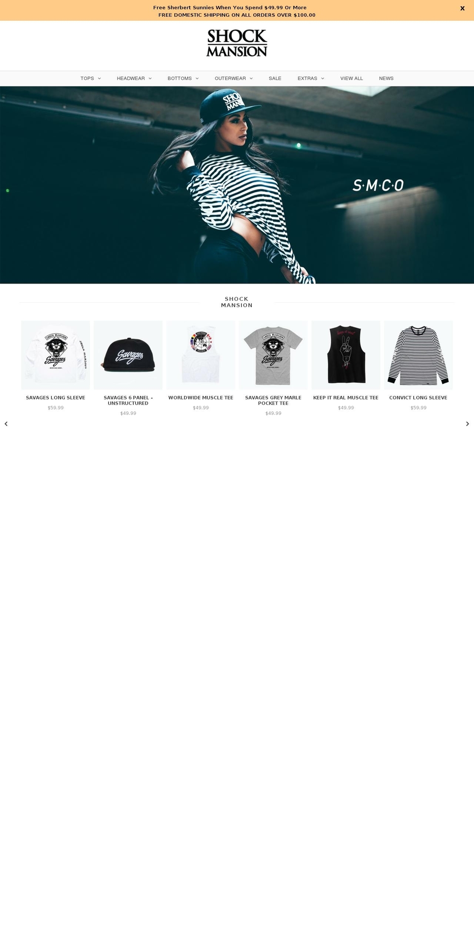 shockmansionstore.com shopify website screenshot