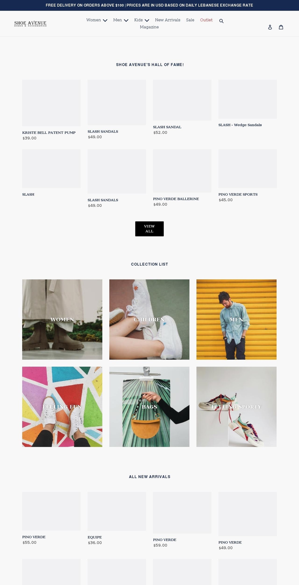 shoe-avenue.com shopify website screenshot