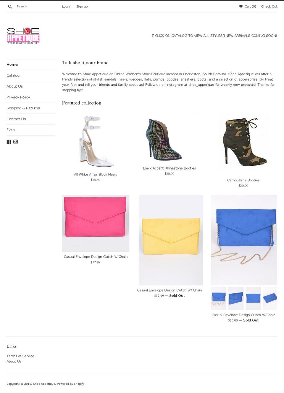 shoeappetique.com — Shopify storefront screenshot