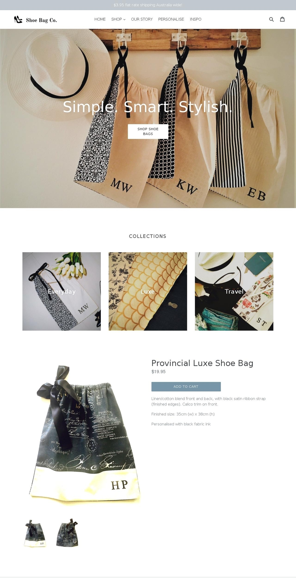shoebagco.com — Shopify storefront screenshot