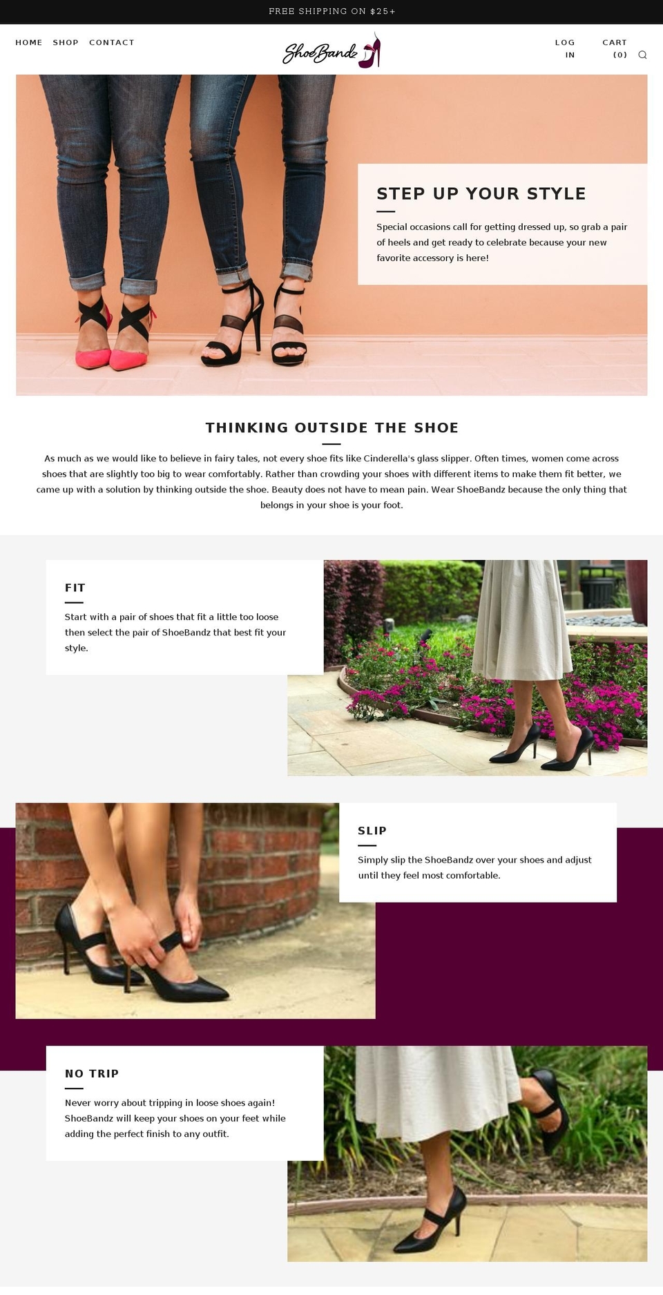 shoebandz.com — Shopify storefront screenshot