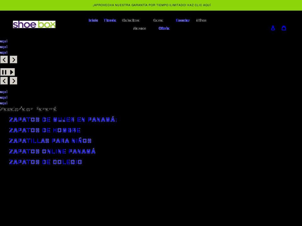 shoebox.com.pa shopify website screenshot