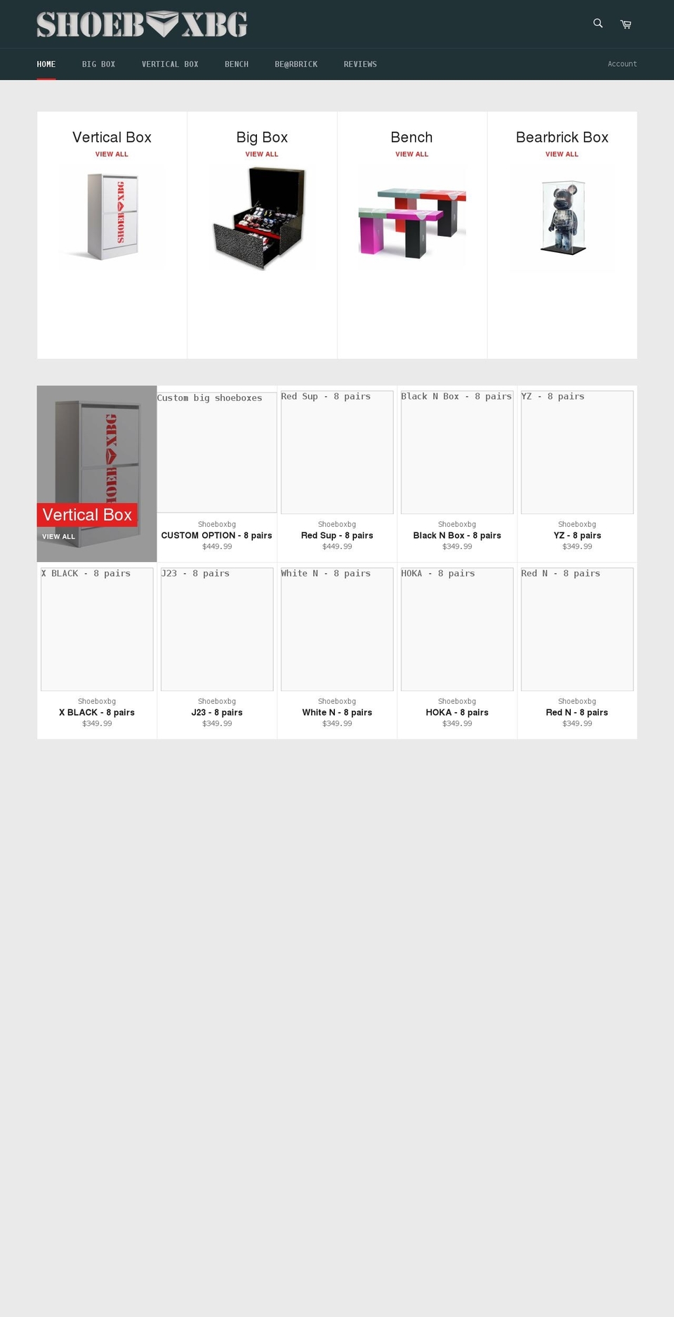 shoeboxbg.com shopify website screenshot