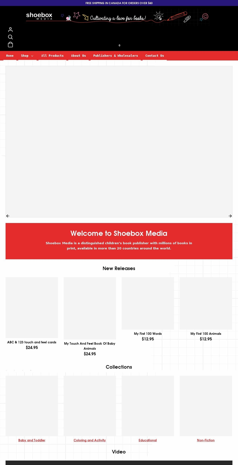 shoeboxmedia.net shopify website screenshot