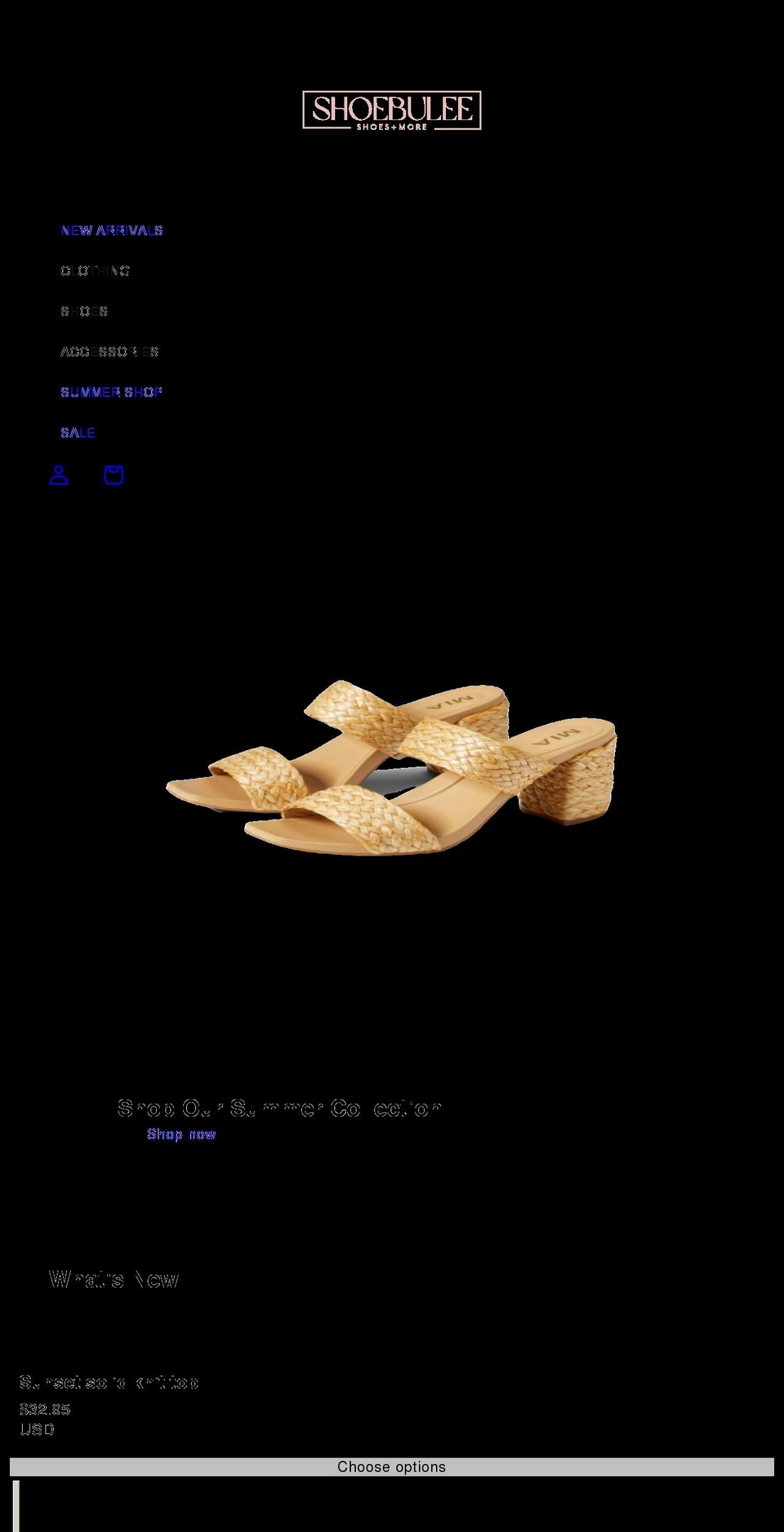 shoebulee.com shopify website screenshot