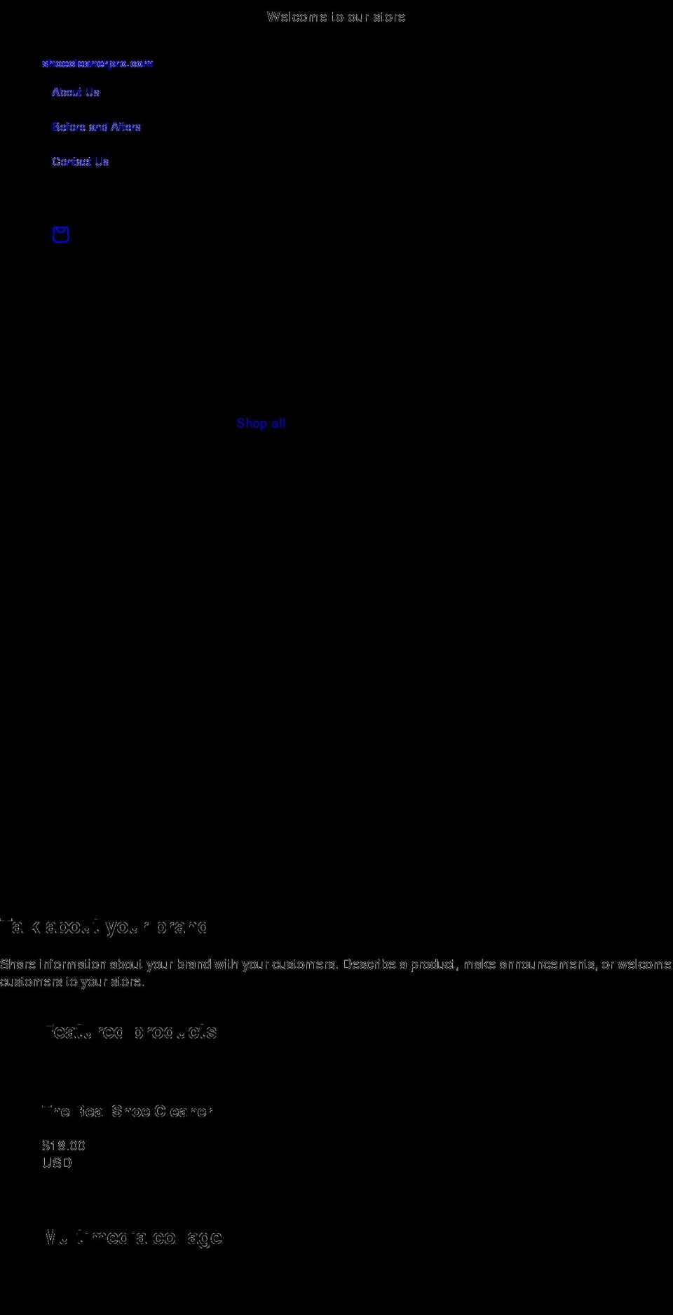 shoecleanerpro.com shopify website screenshot