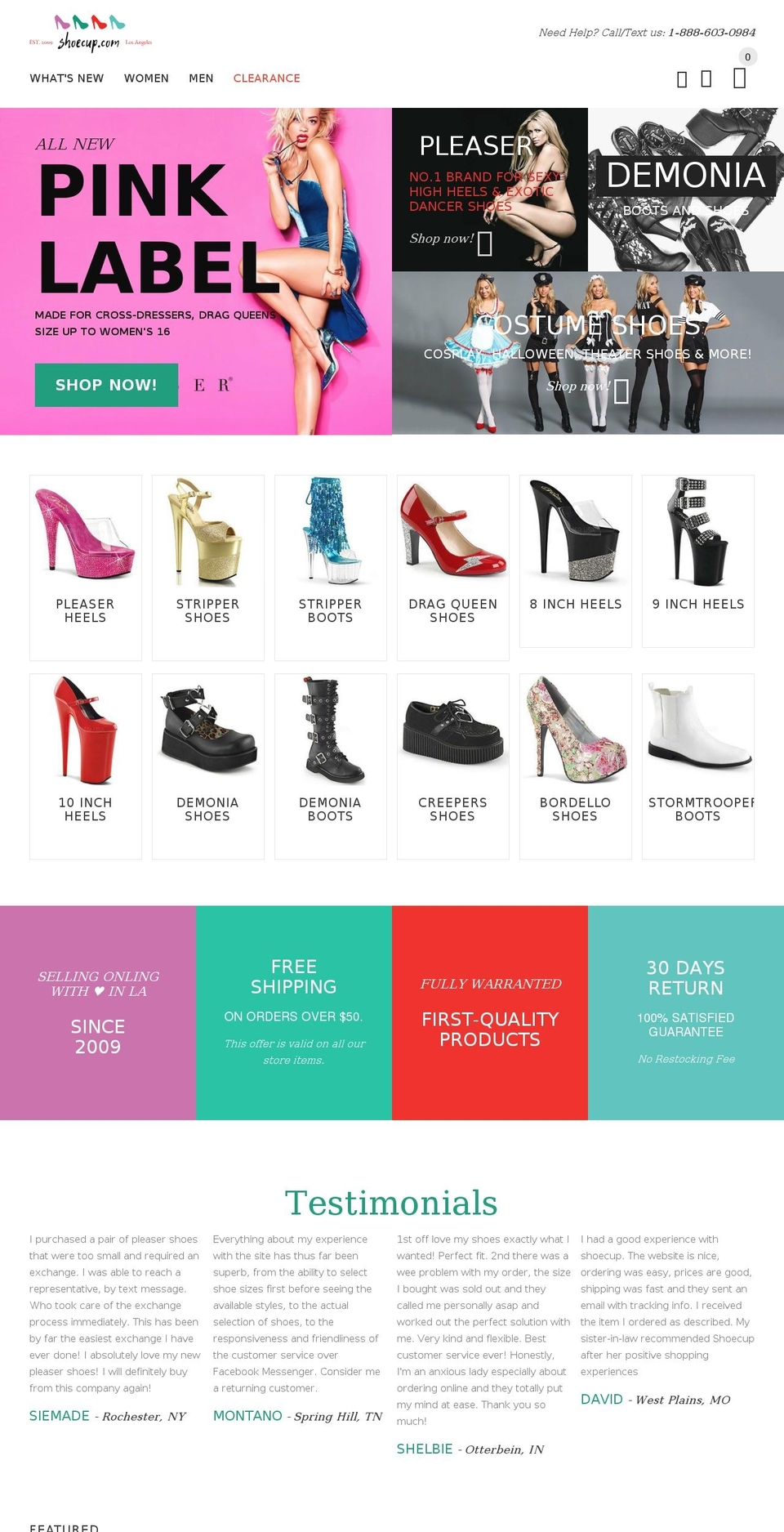 shoecup.com shopify website screenshot