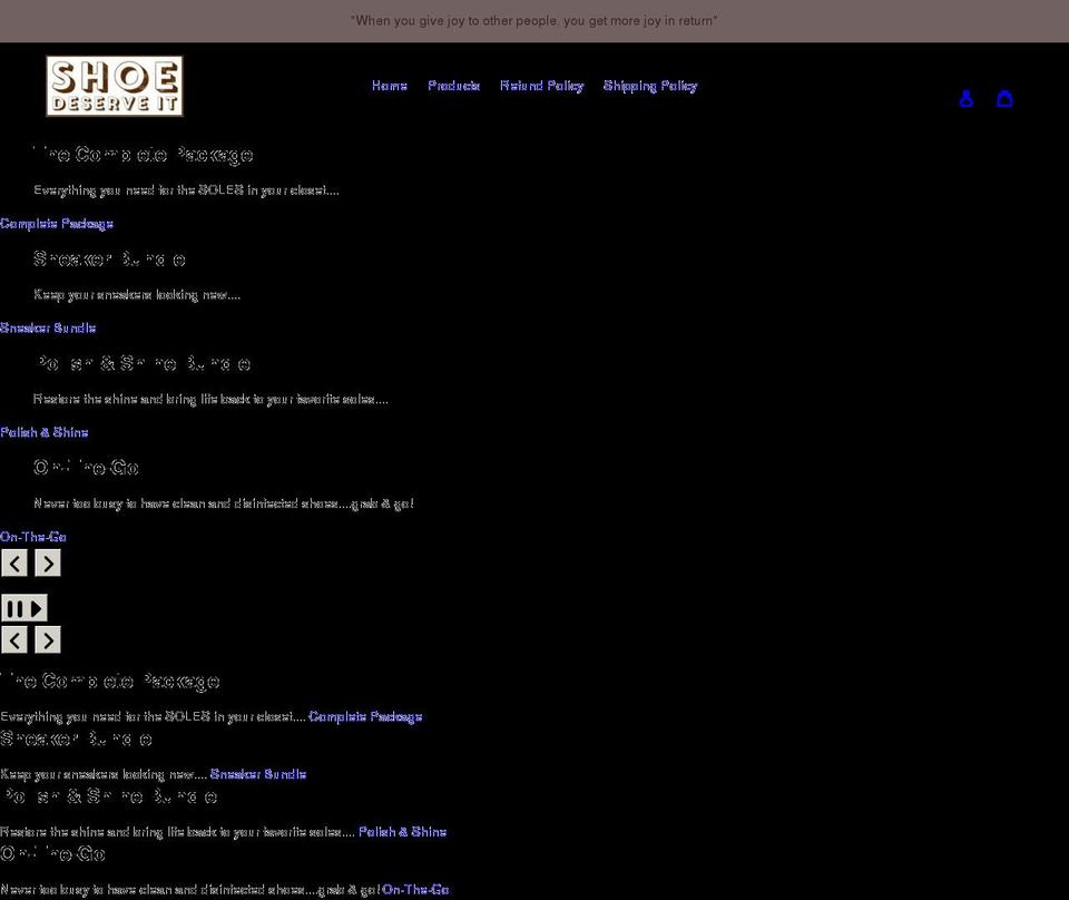 shoedeserveit.com shopify website screenshot