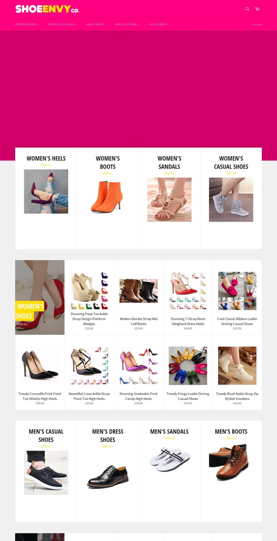 shoeenvyco.com — Shopify storefront screenshot