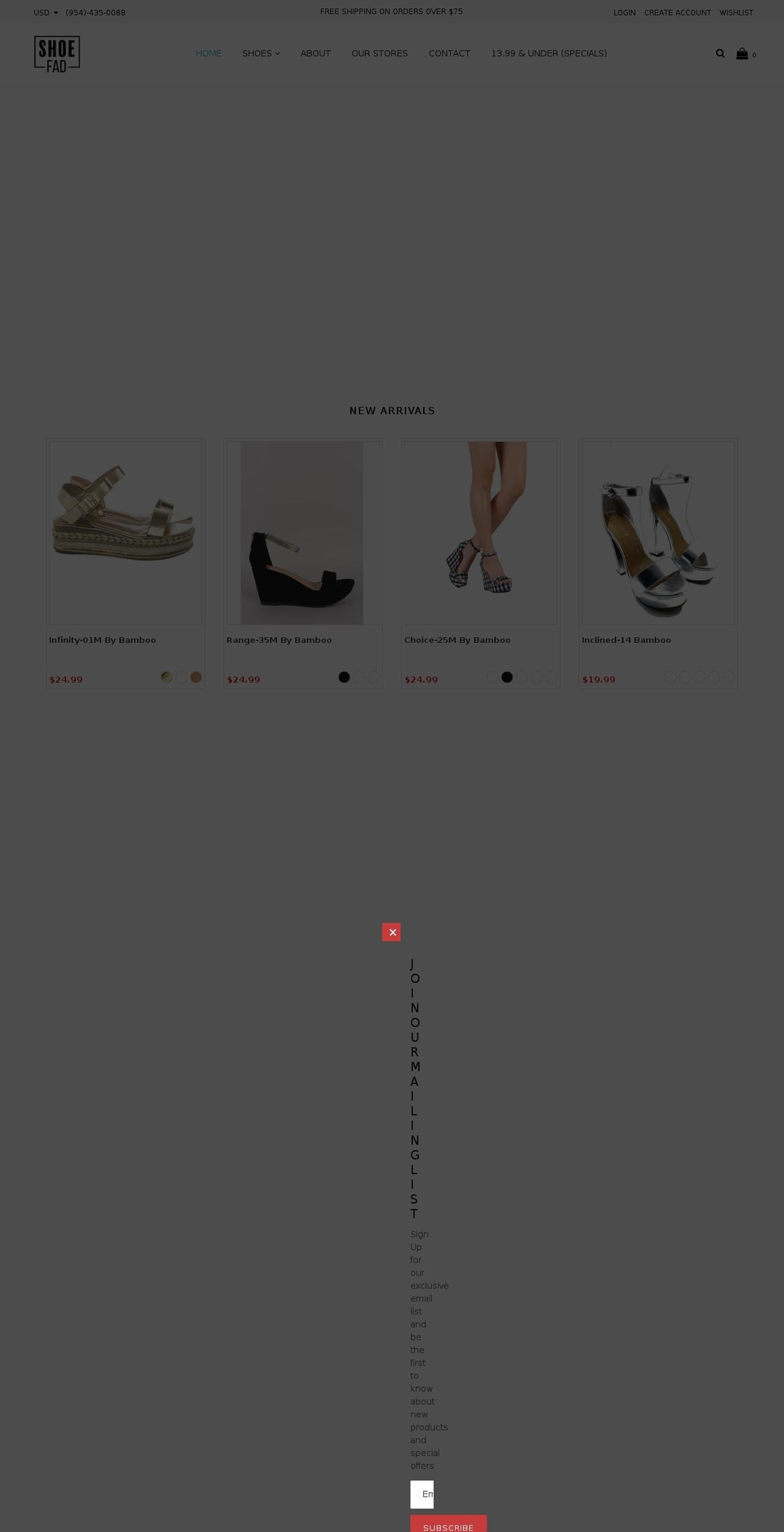 belle-default Shopify theme site example shoefad.com