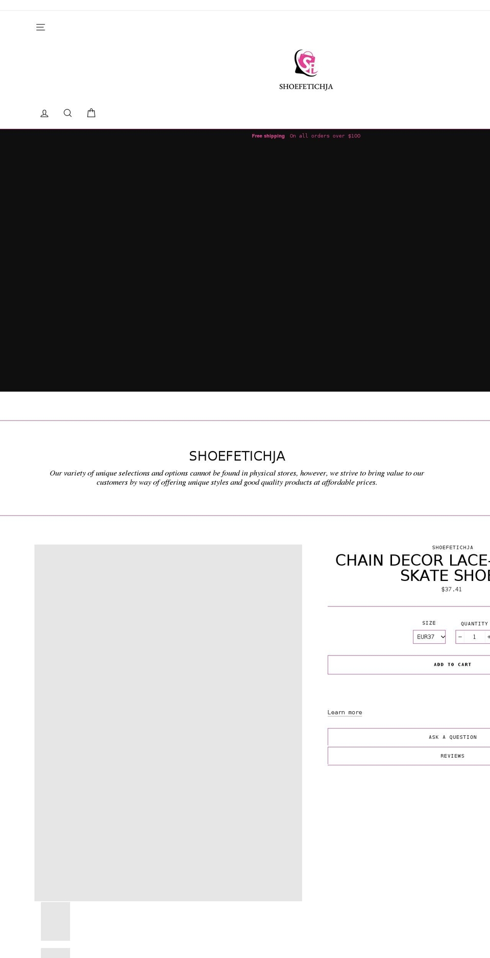 shoefetichja.com shopify website screenshot