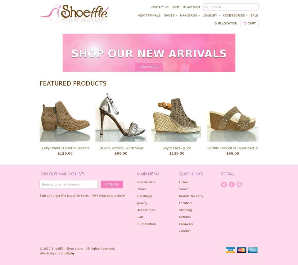 shoeffle.com shopify website screenshot