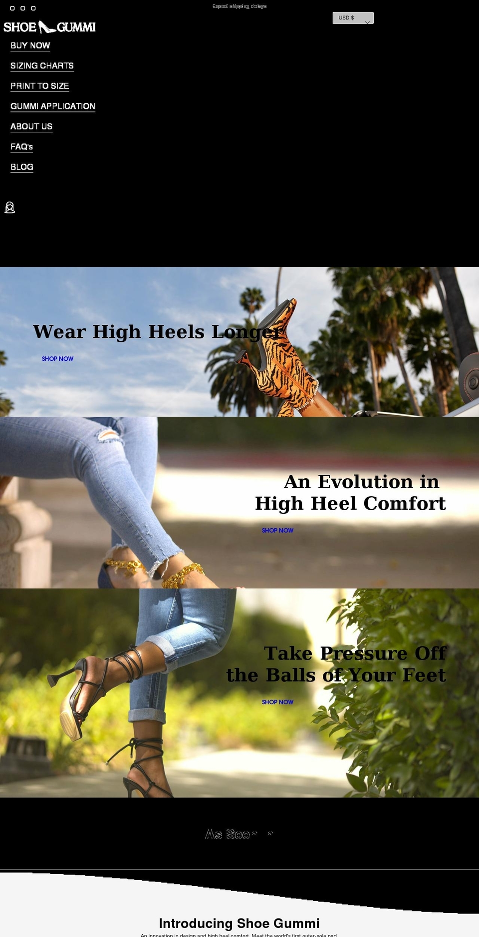shoegummi.com shopify website screenshot