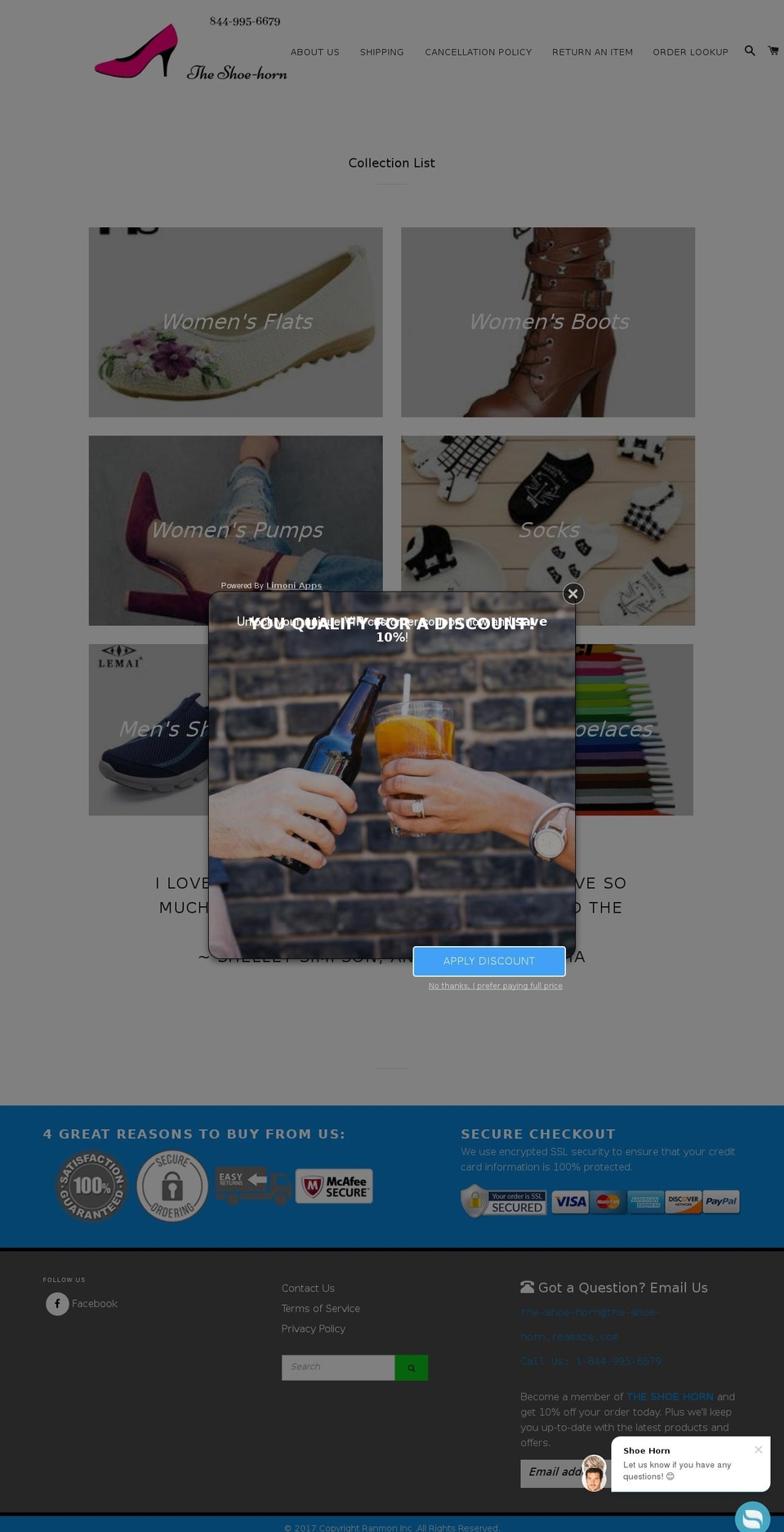 shoehorn.store shopify website screenshot