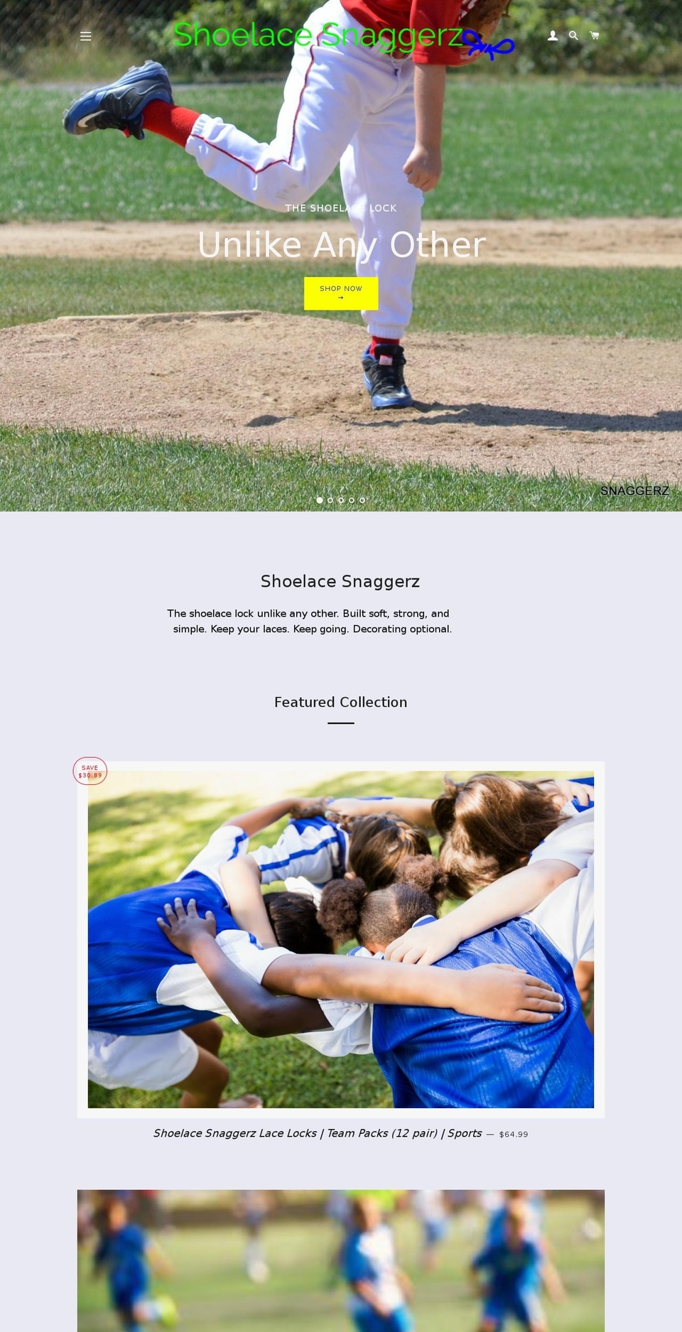 shoelacesnaggerz.com — Shopify storefront screenshot