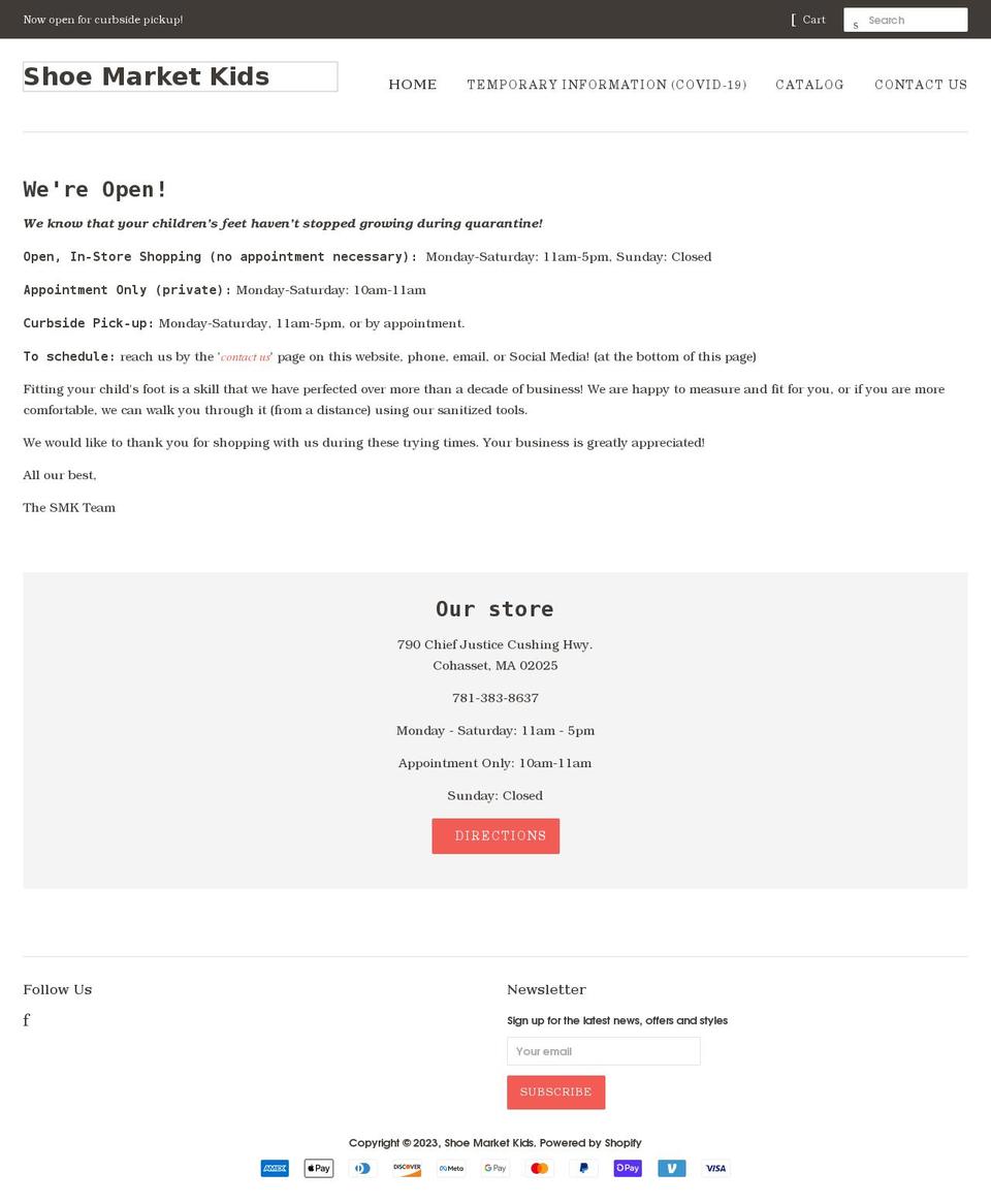 shoemarketkids.com shopify website screenshot