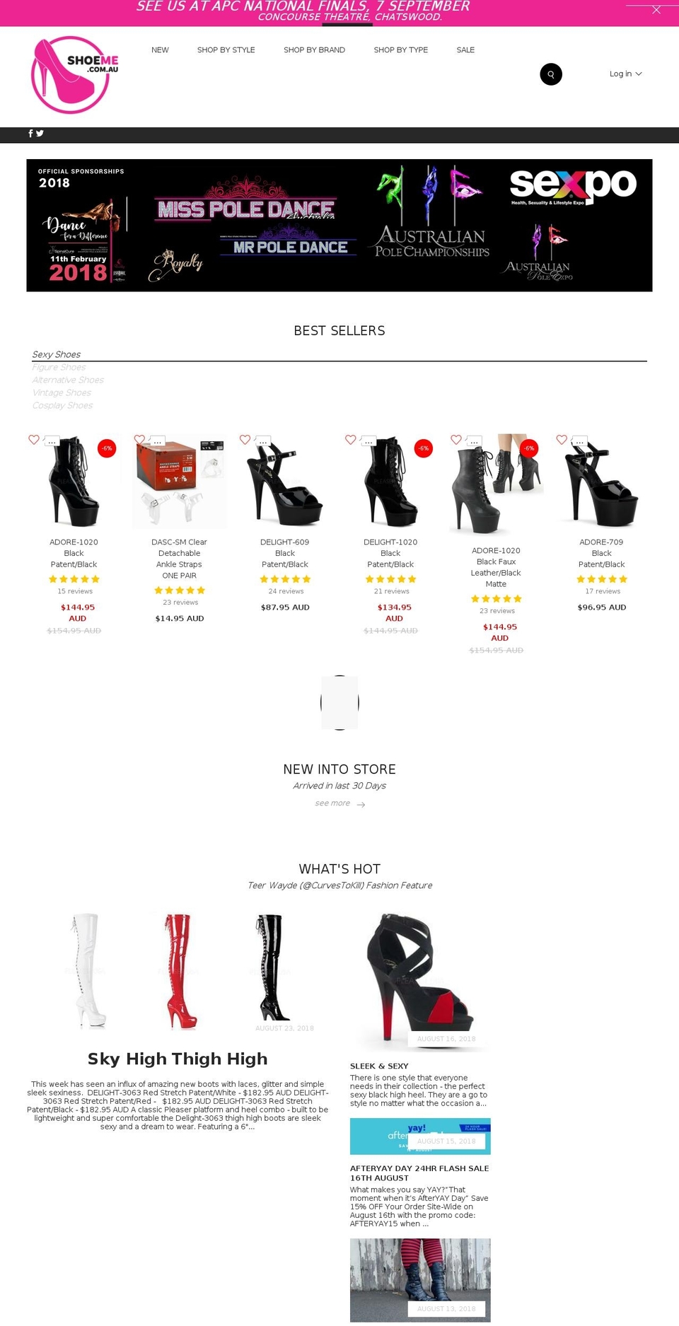Minimog Shopify theme site example shoeme.com.au