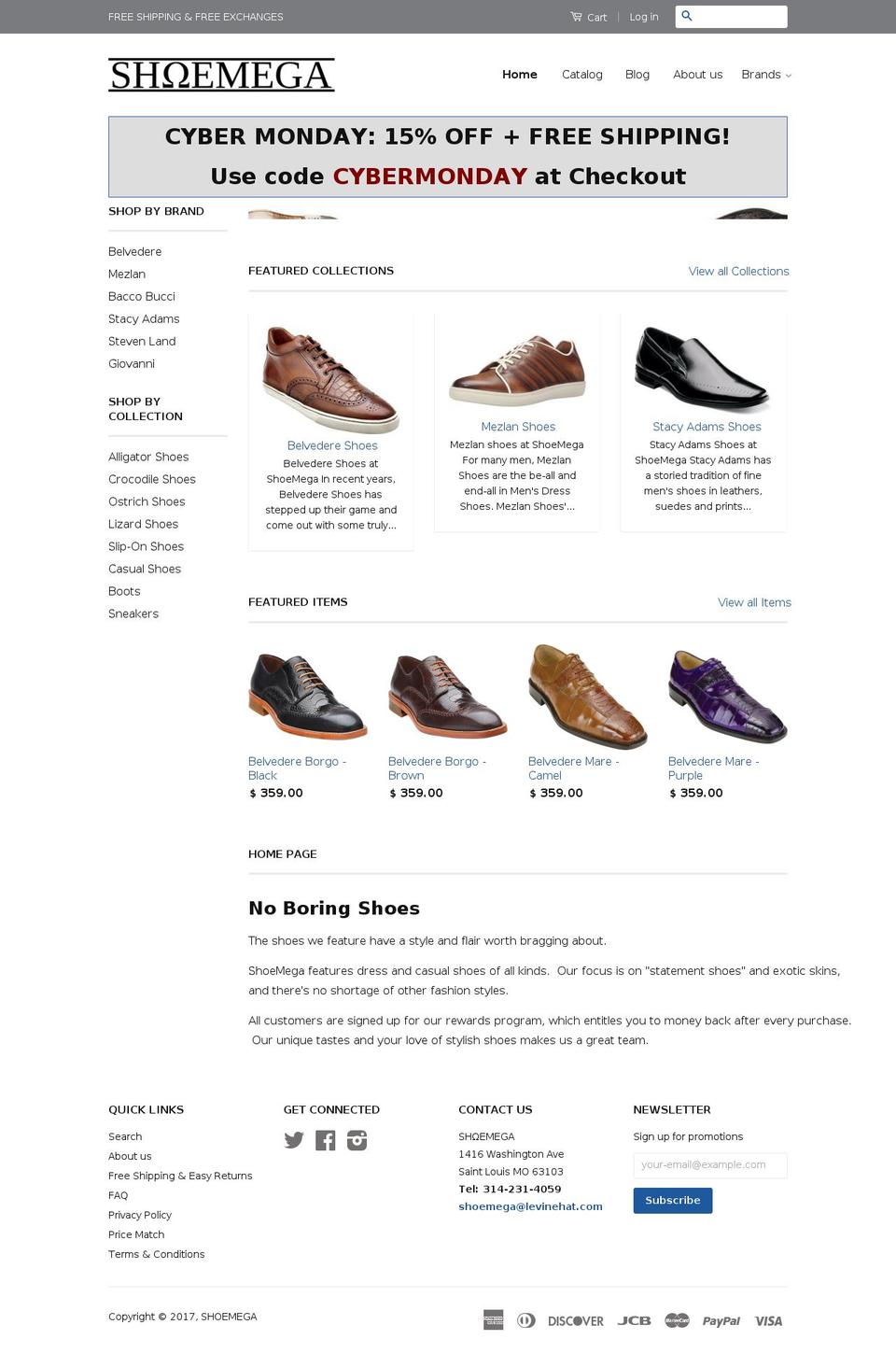 shoemega.com shopify website screenshot