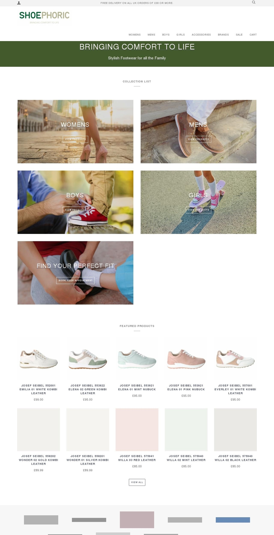 shoephoric.co.uk shopify website screenshot