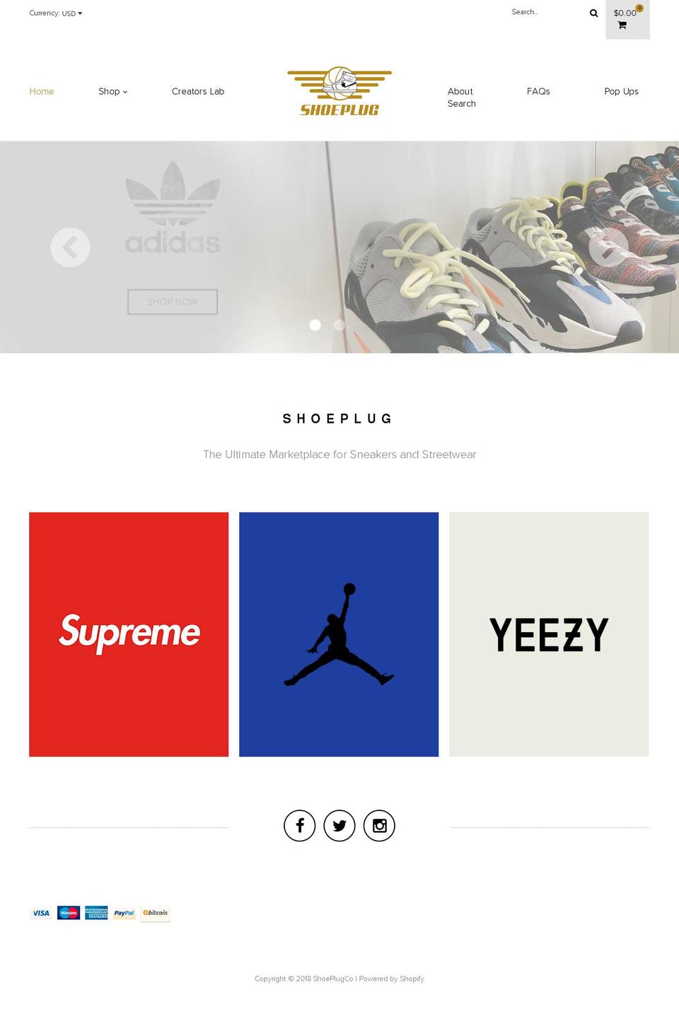 shoeplug.com — Shopify storefront screenshot