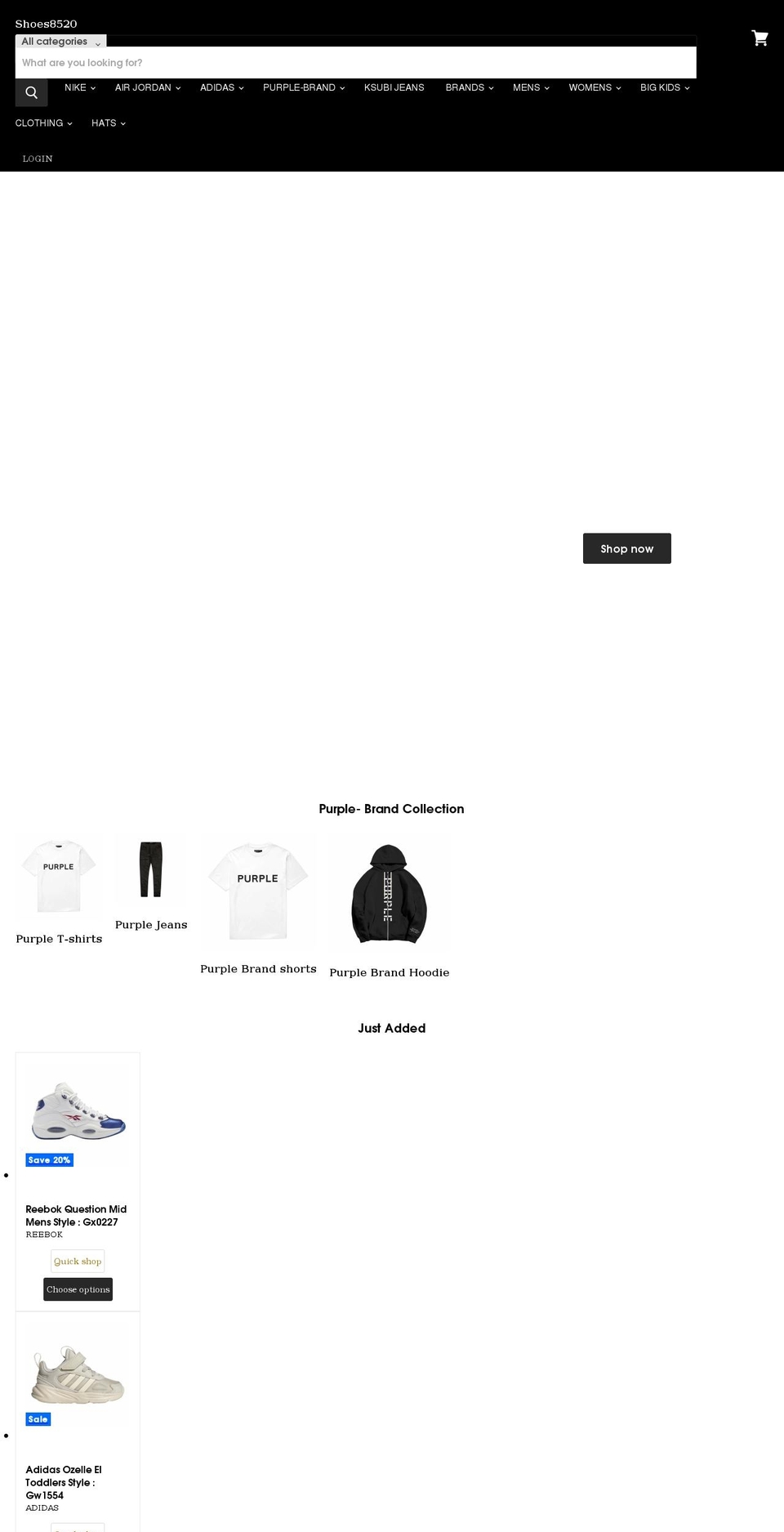 shoes8520.com shopify website screenshot