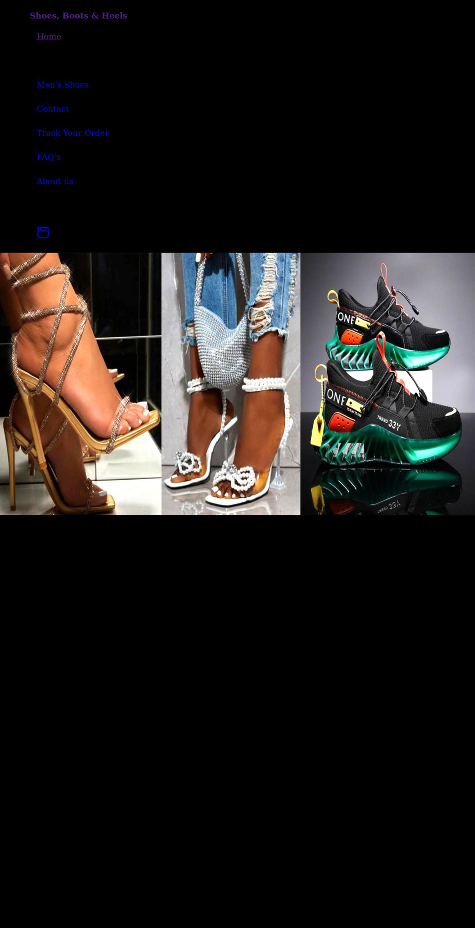 shoesbootsandheels.com shopify website screenshot