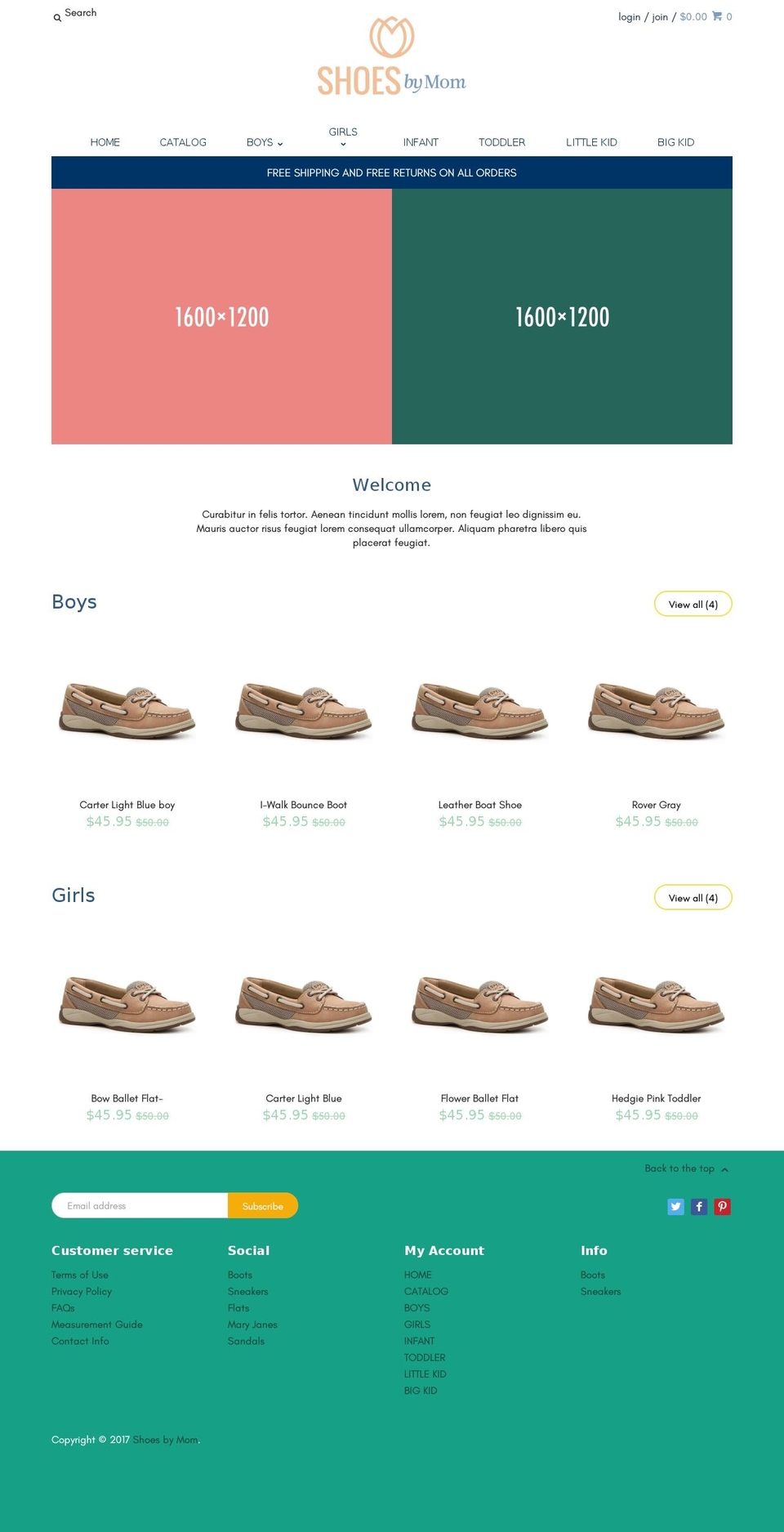 shoesbymom.com shopify website screenshot