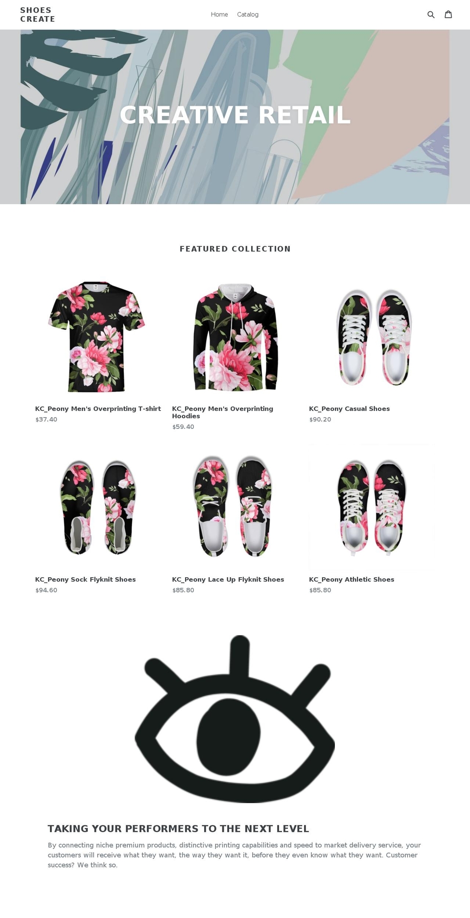 shoescreate.com — Shopify storefront screenshot