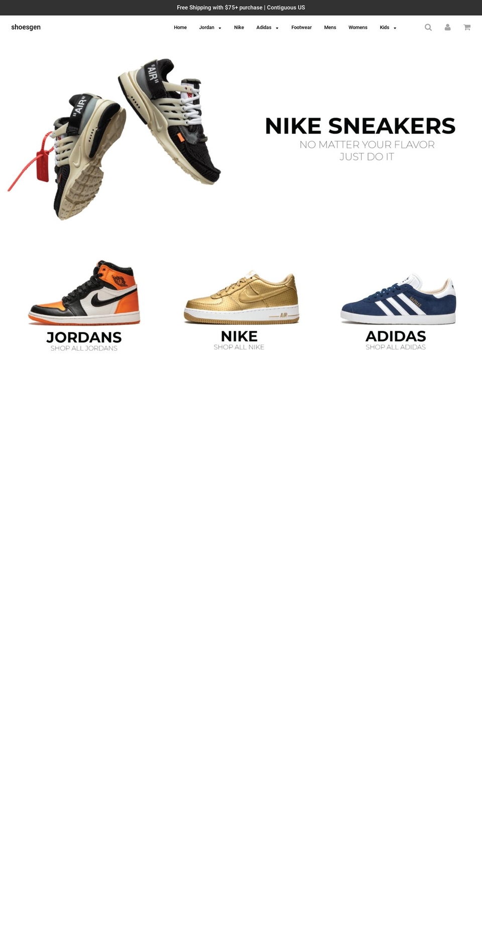 shoesgen.com — Shopify storefront screenshot