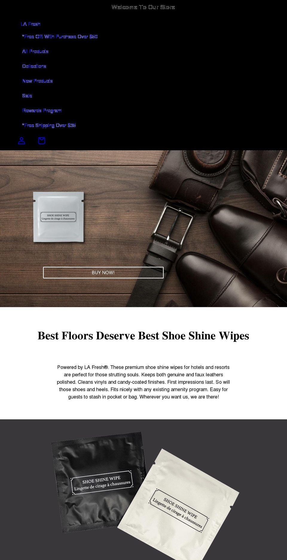 shoeshinewipe.com — Shopify storefront screenshot