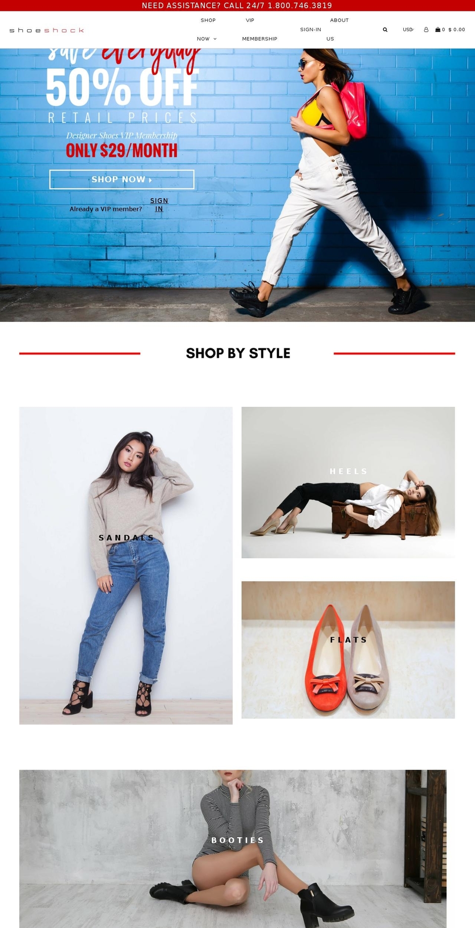 shoeshock.net shopify website screenshot