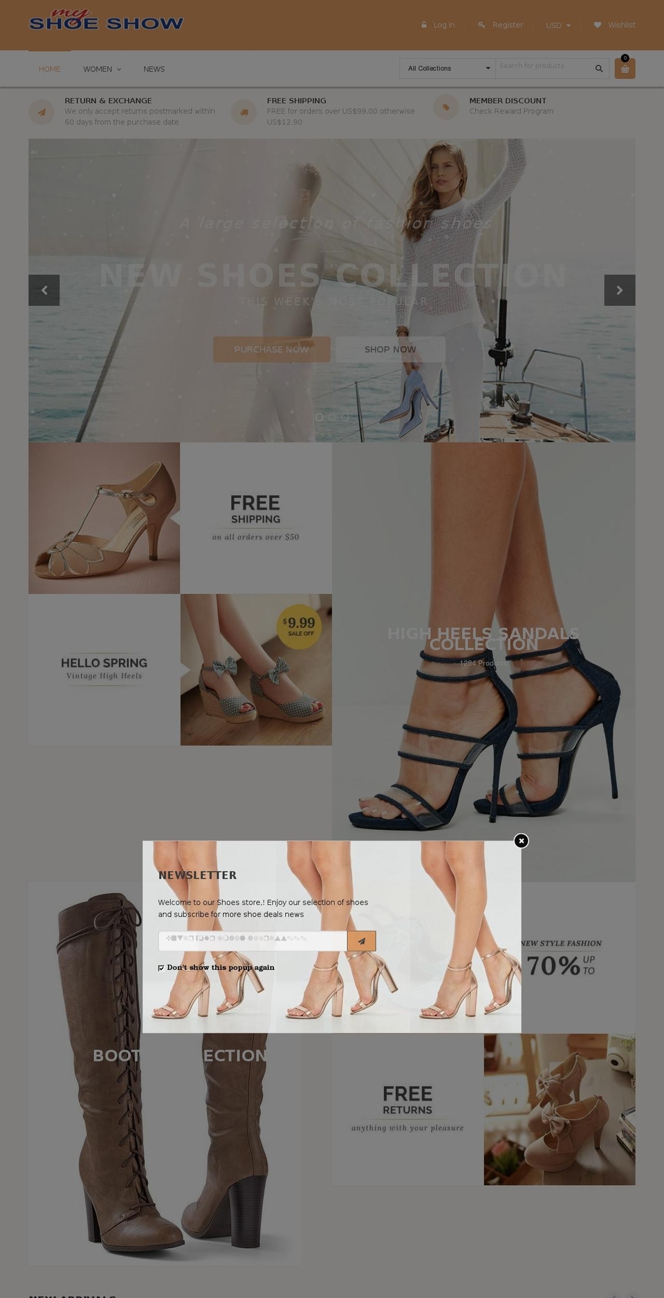 shoeshowing.com — Shopify storefront screenshot