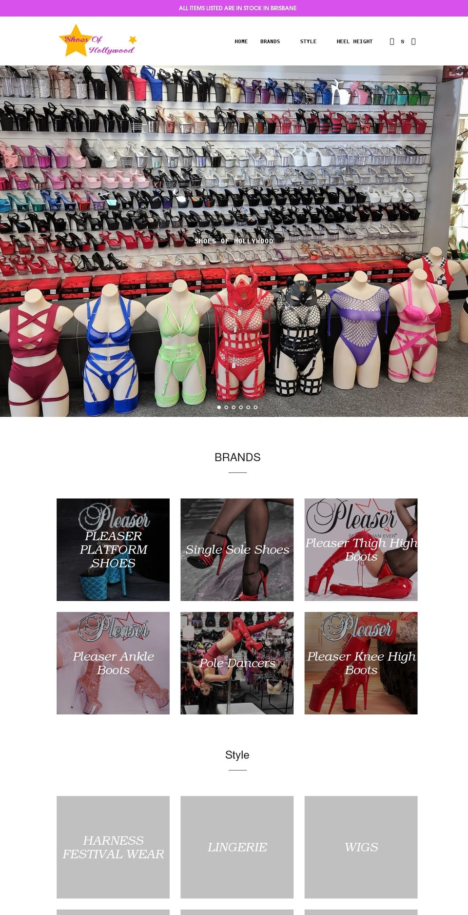shoesofhollywood.com.au shopify website screenshot