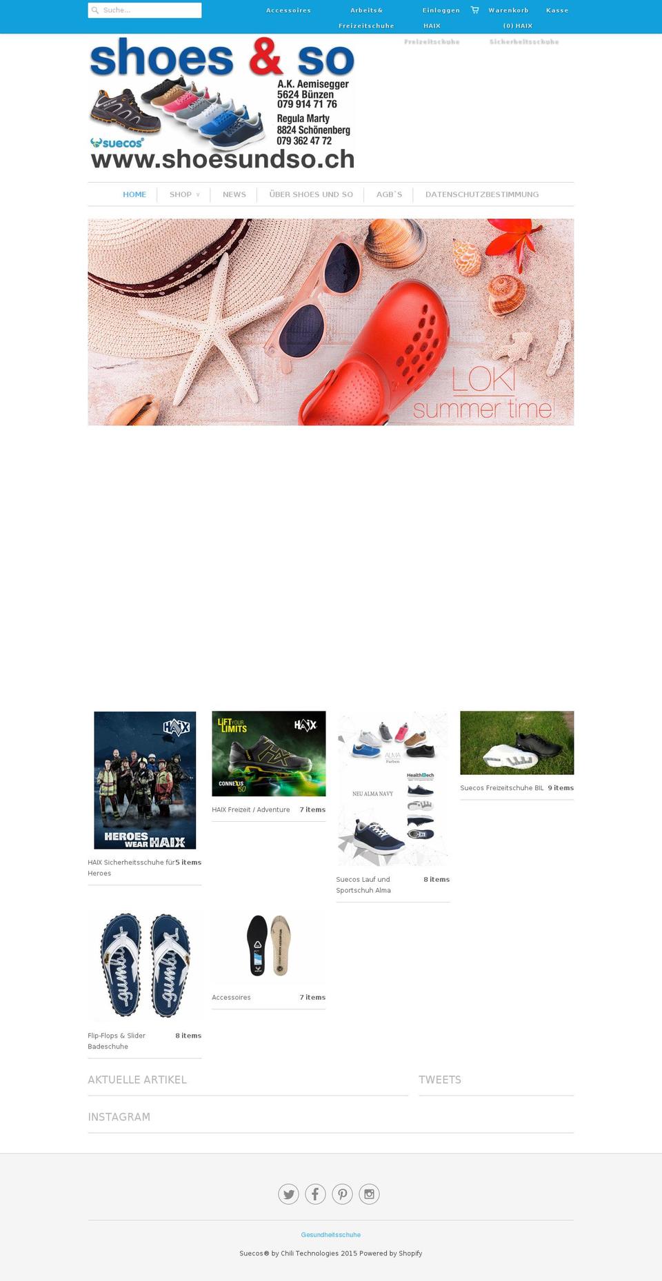 shoesundso.ch shopify website screenshot