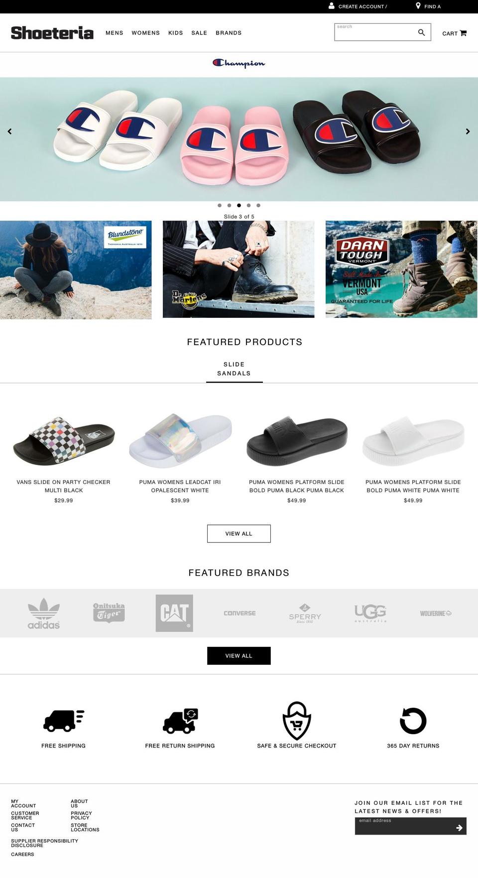 shoeteria.com — Shopify storefront screenshot