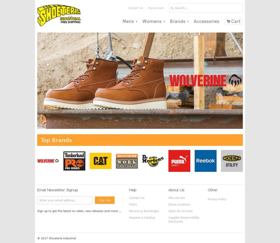 shoeteriaindustrial.com shopify website screenshot