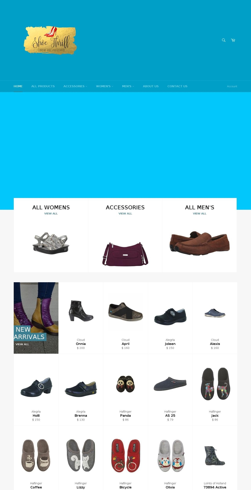 shoethrillaz.com — Shopify storefront screenshot