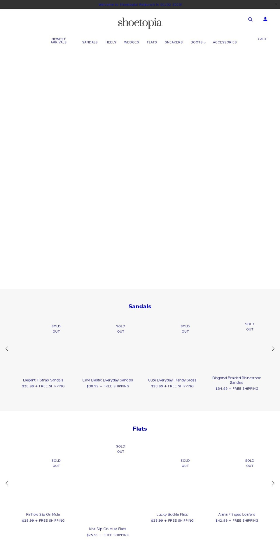 shoetopia.com shopify website screenshot