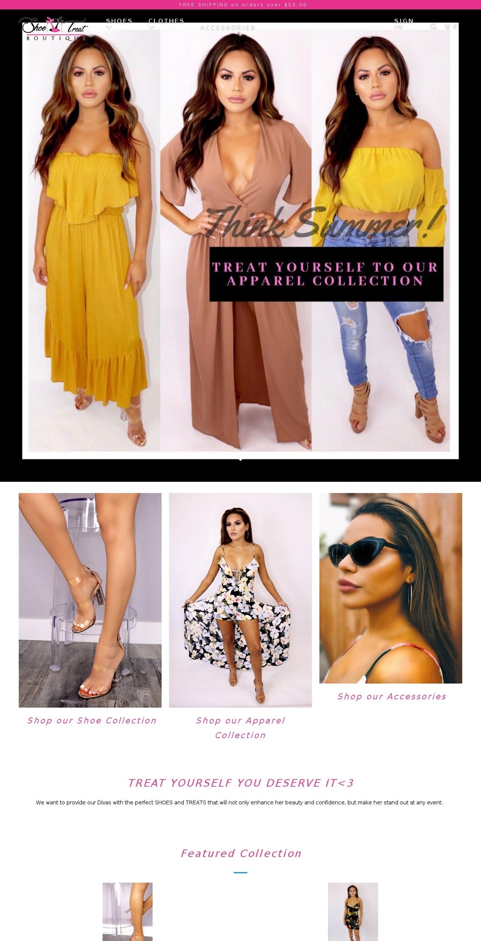 shoetreatboutique.com shopify website screenshot