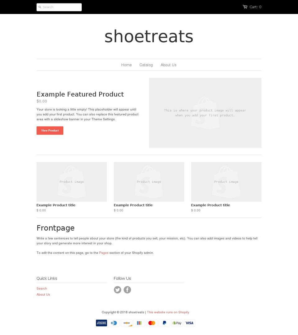 shoetreats.com — Shopify storefront screenshot