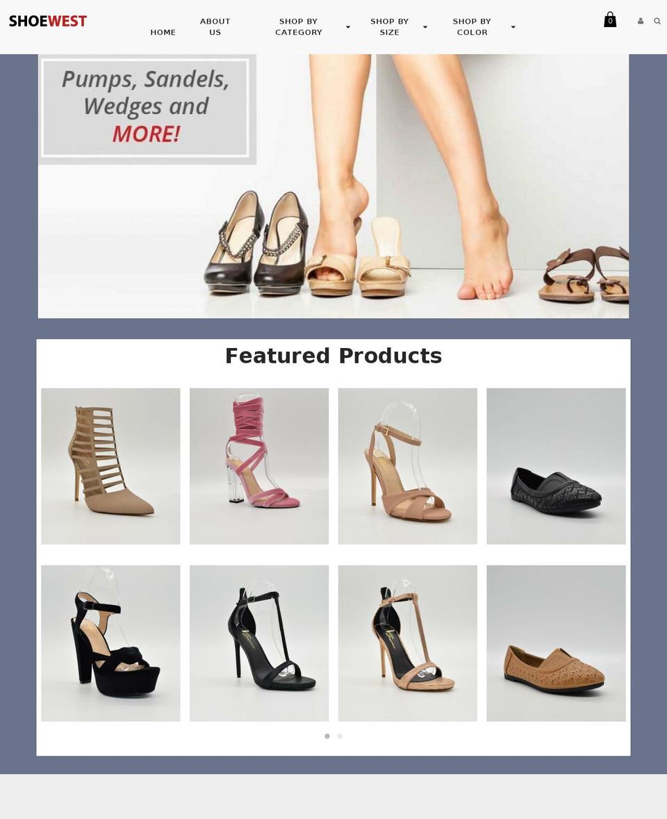 shoewest.com shopify website screenshot
