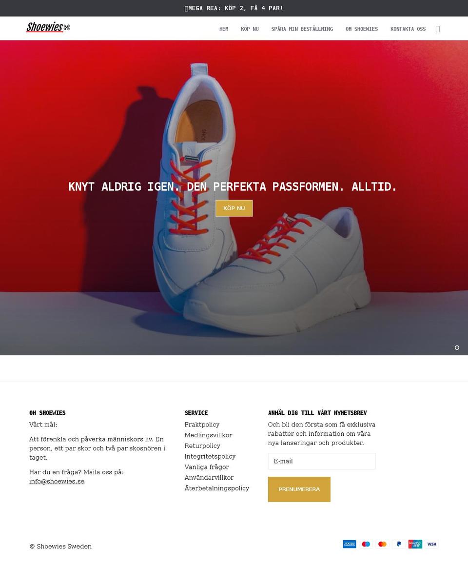 shoewies.se shopify website screenshot