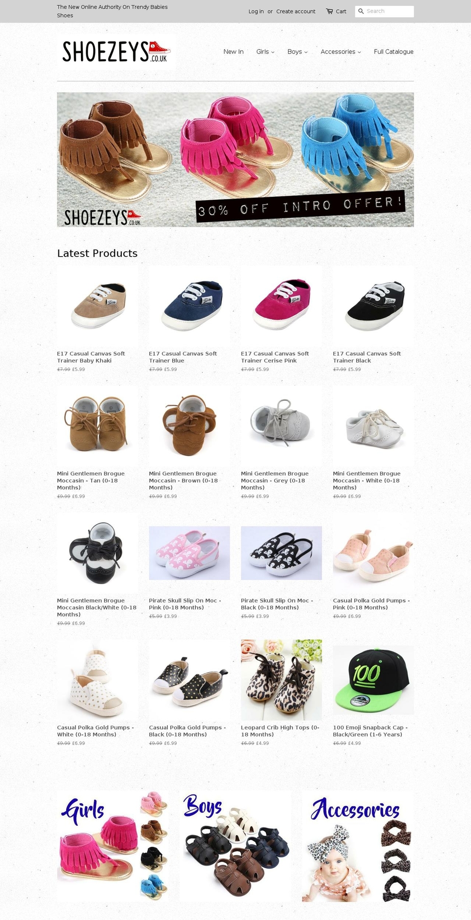 shoezeys.co.uk shopify website screenshot