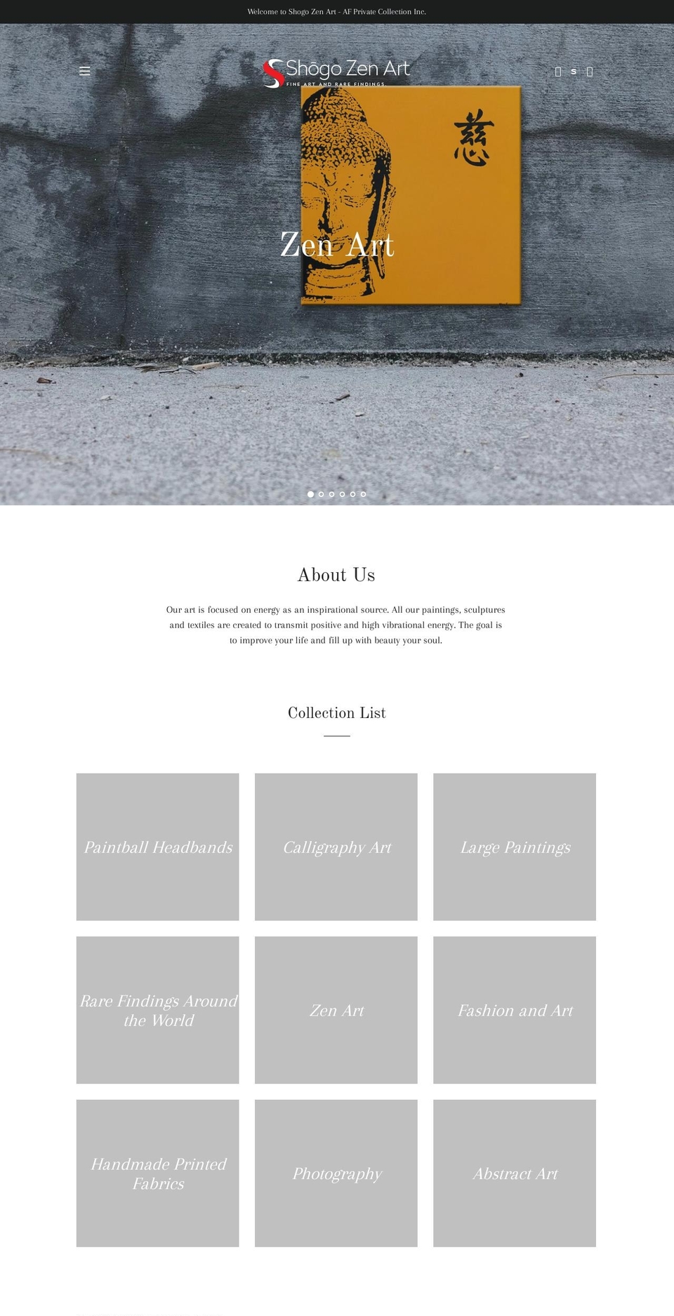 shogozenart.com — Shopify storefront screenshot