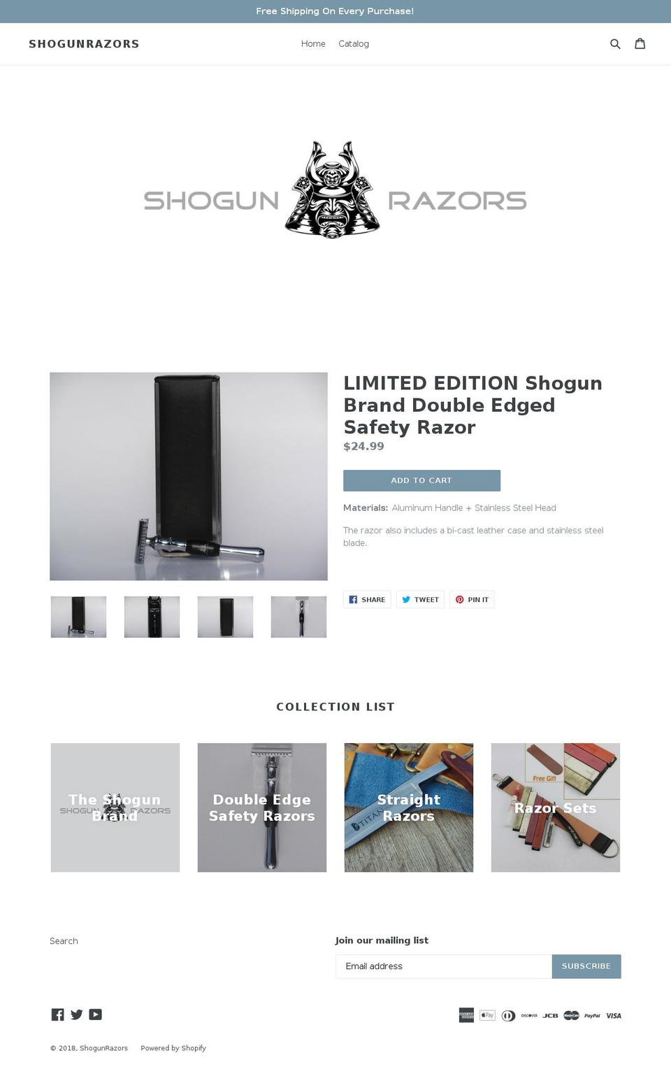 shogunrazors.com — Shopify storefront screenshot