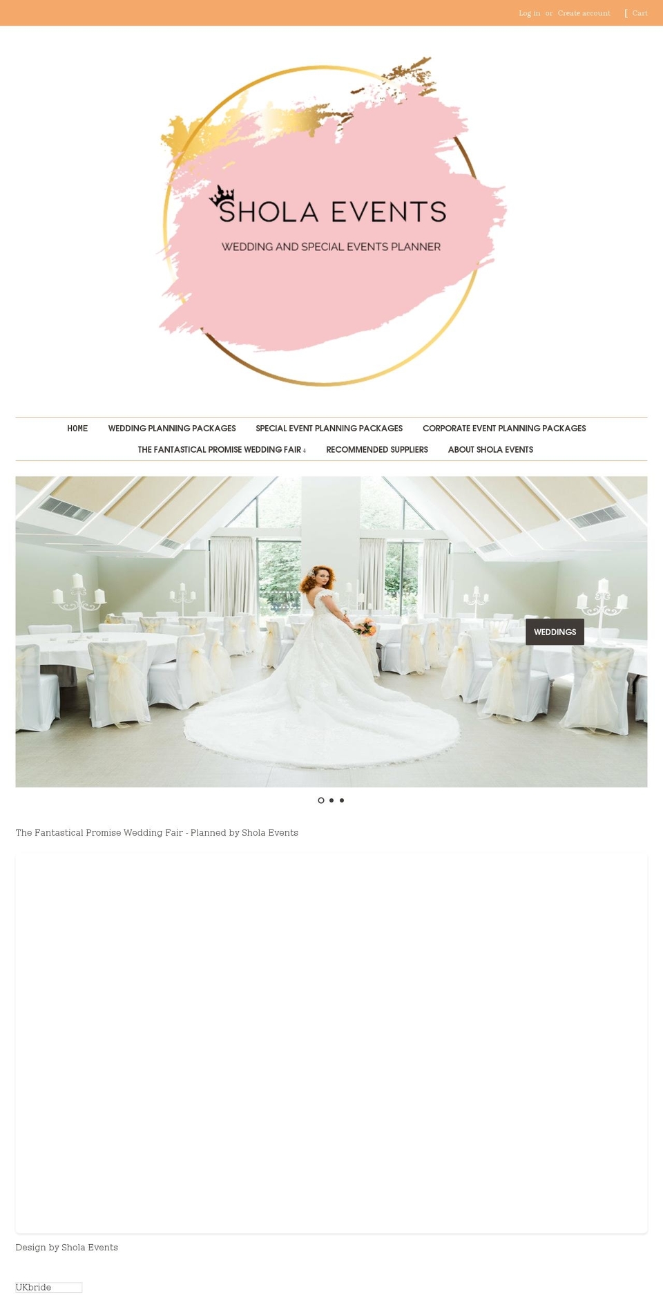 sholaevents.com shopify website screenshot